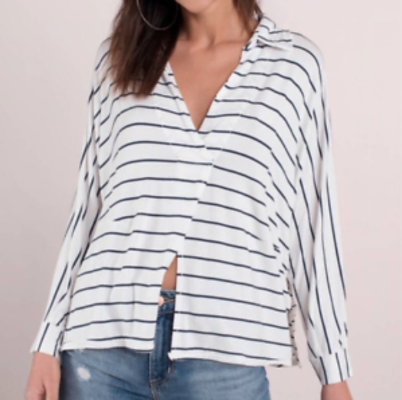 Free People Tops - Free People We the Free top striped relaxed tee sz XS